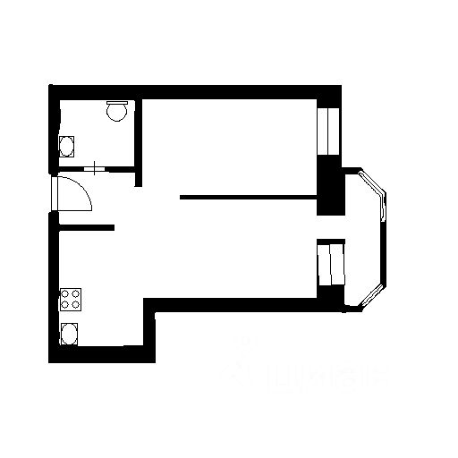 Планировка этой квартиры по данным Циан