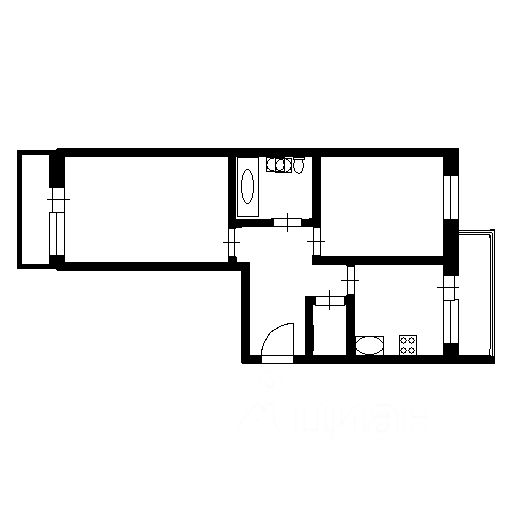 Планировка этой квартиры по данным Циан