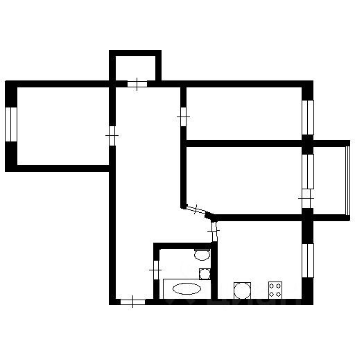 Планировка этой квартиры по данным Циан