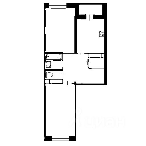 Планировка этой квартиры по данным Циан