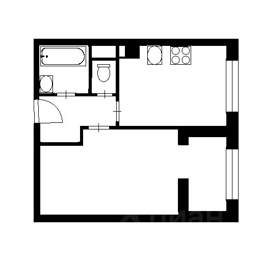Планировка этой квартиры по данным Циан