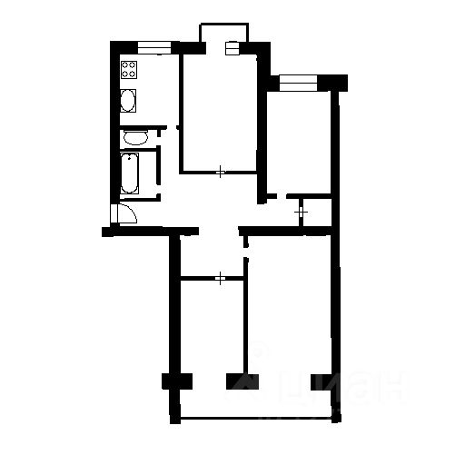 Планировка этой квартиры по данным Циан