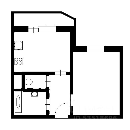 Планировка этой квартиры по данным Циан
