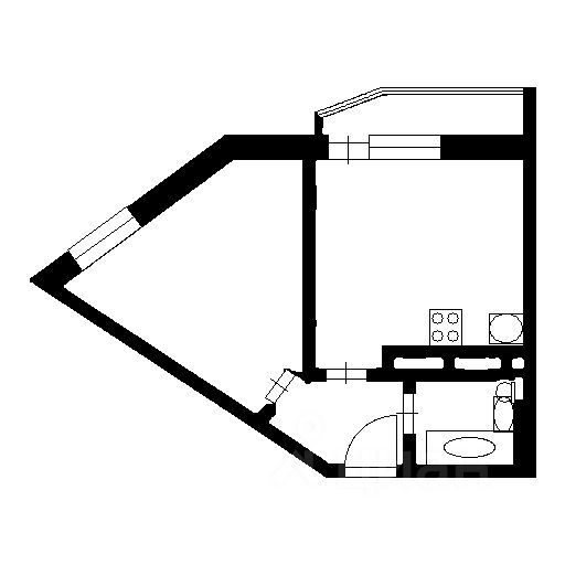 Планировка этой квартиры по данным Циан
