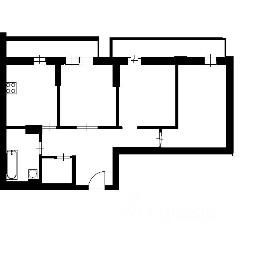 Планировка этой квартиры по данным Циан