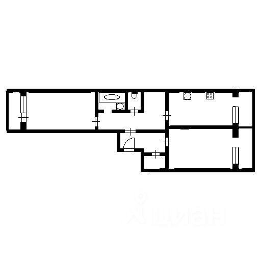 Планировка этой квартиры по данным Циан