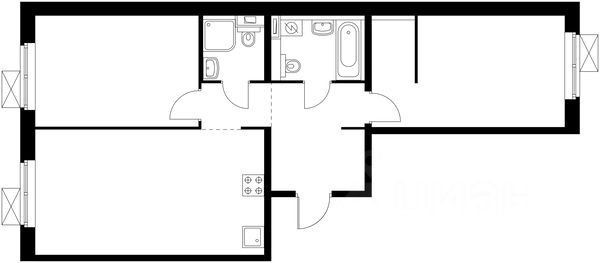 Планировка этой квартиры по данным Циан