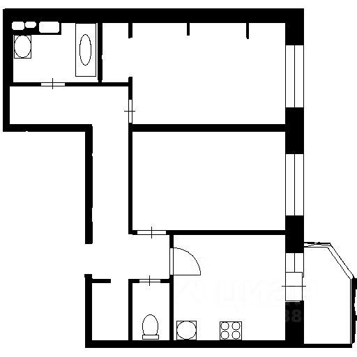 Планировка этой квартиры по данным Циан