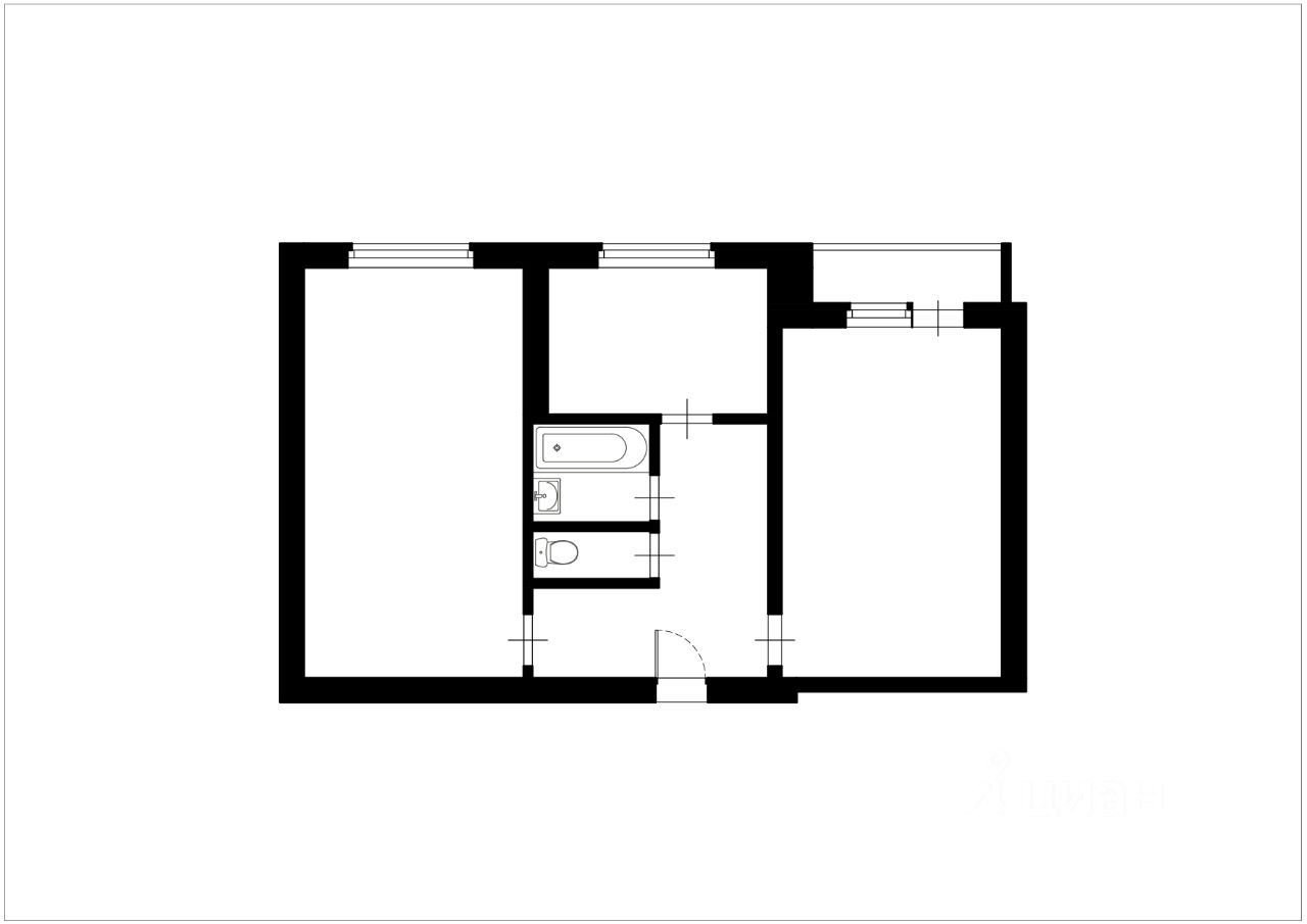 Планировка этой квартиры по данным Циан
