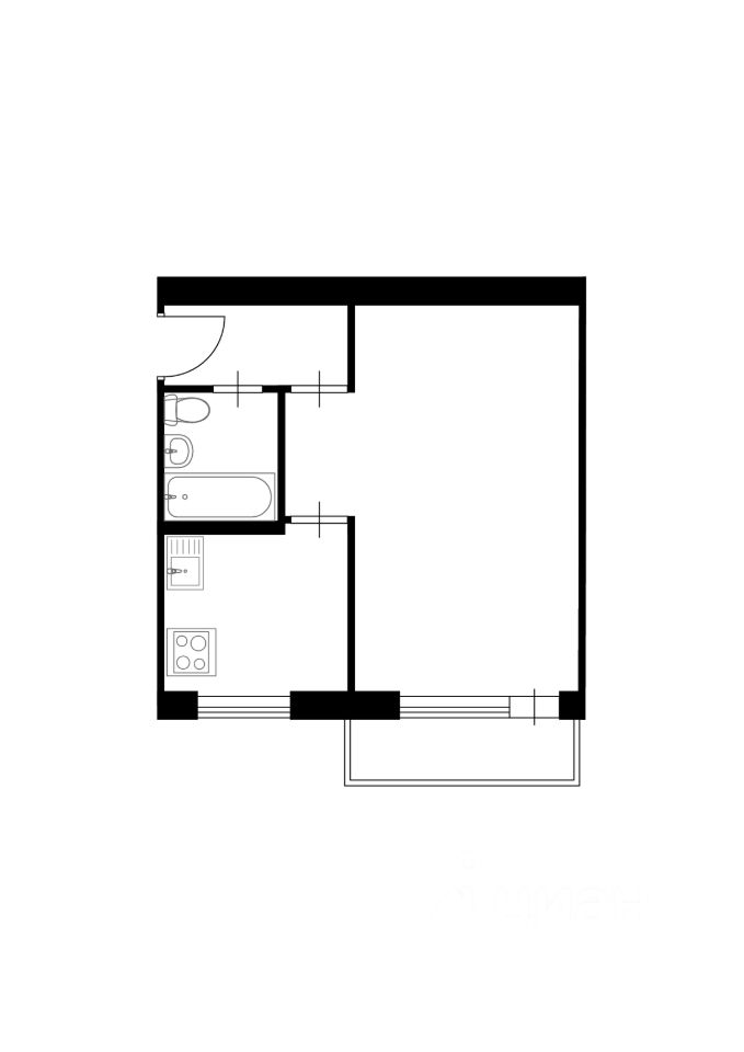Планировка этой квартиры по данным Циан