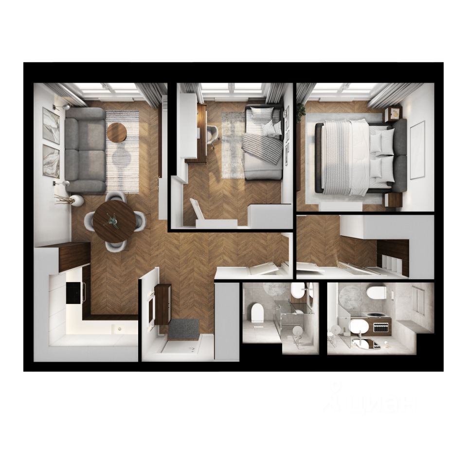 2-комн.кв., 62,2 м², 3/32 этаж