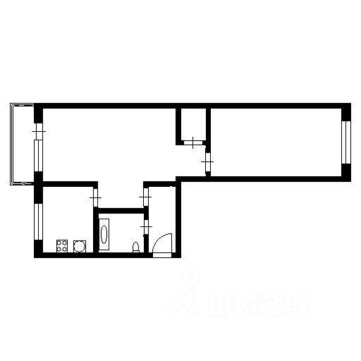Планировка этой квартиры по данным Циан