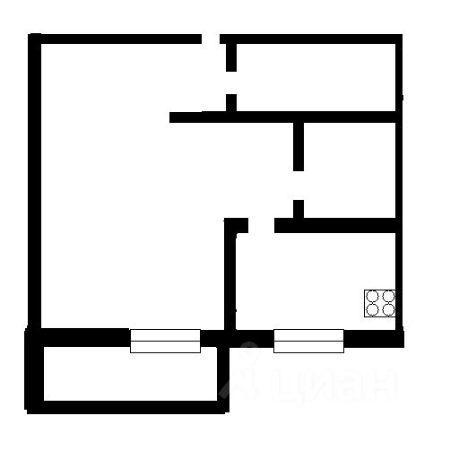 Планировка этой квартиры по данным Циан