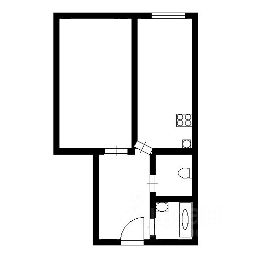 Планировка этой квартиры по данным Циан