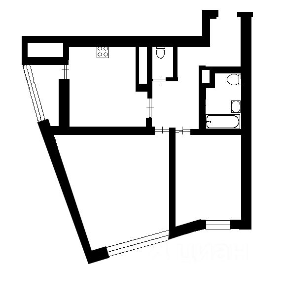 Планировка этой квартиры по данным Циан