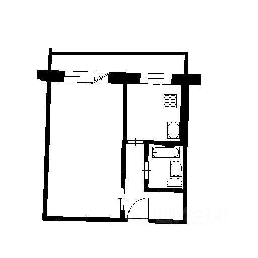 Планировка этой квартиры по данным Циан