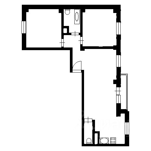 Планировка этой квартиры по данным Циан