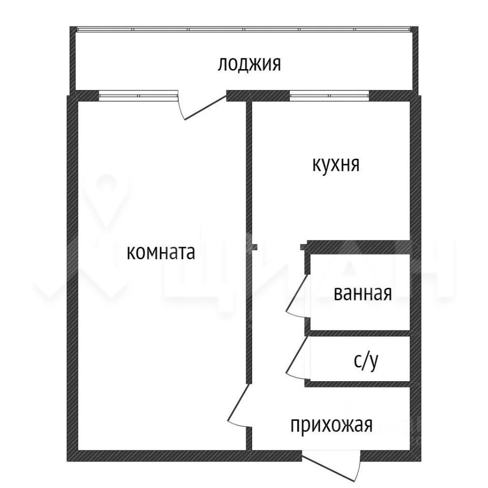 Планировка этой квартиры по данным Циан