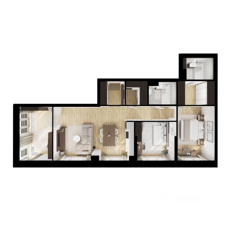 3-комн.кв., 83,9 м², 3/19 этаж