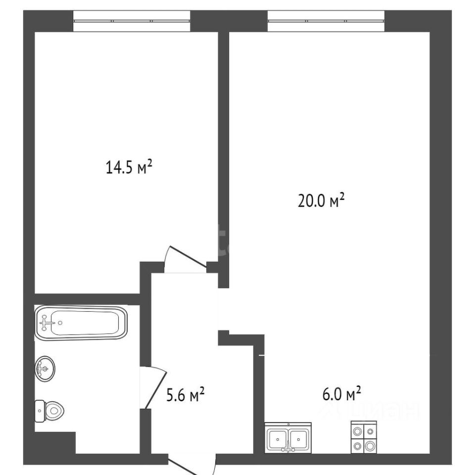 Планировка этой квартиры по данным Циан
