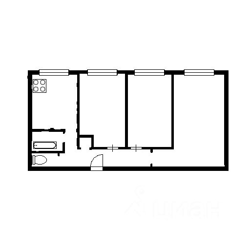 Планировка этой квартиры по данным Циан