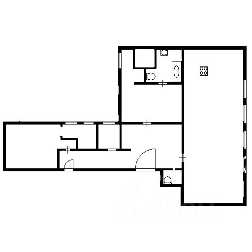 Планировка этой квартиры по данным Циан