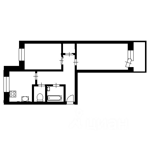 Планировка этой квартиры по данным Циан