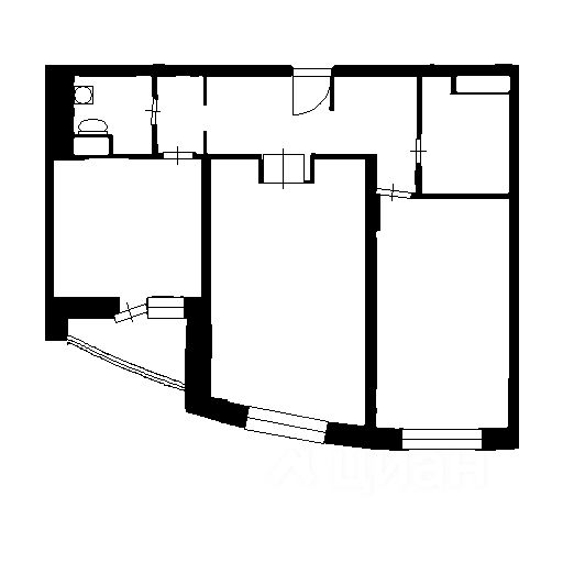 Планировка этой квартиры по данным Циан