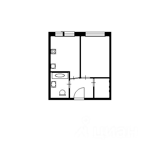 Планировка этой квартиры по данным Циан