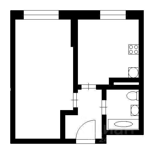 Планировка этой квартиры по данным Циан