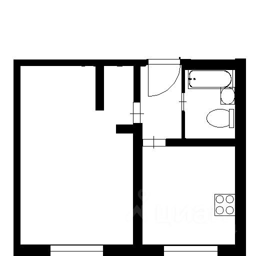 Планировка этой квартиры по данным Циан