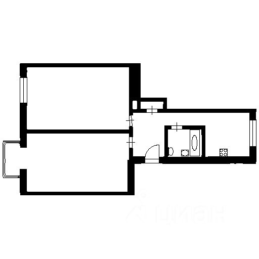 Планировка этой квартиры по данным Циан