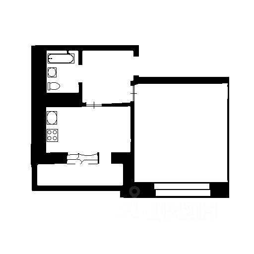 Планировка этой квартиры по данным Циан