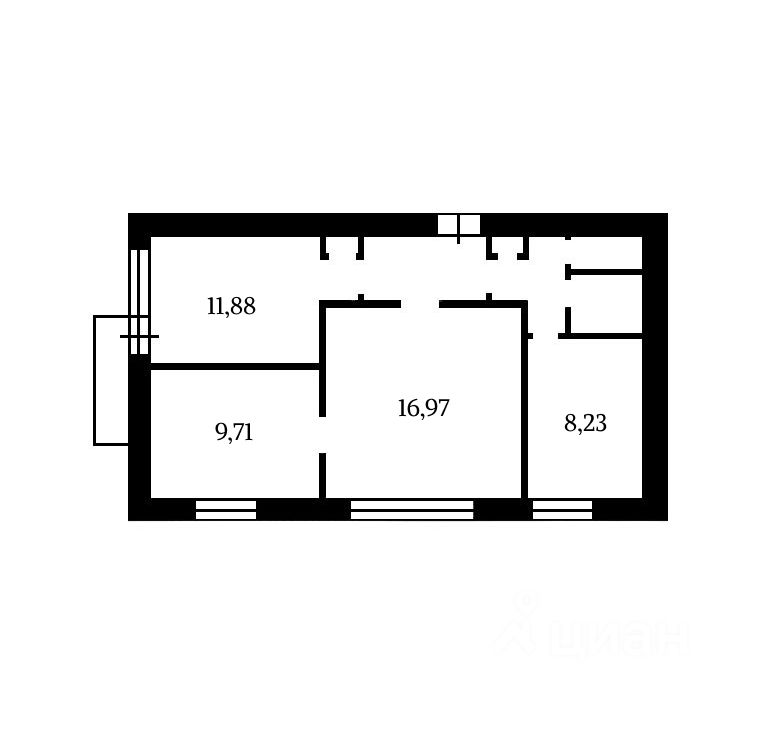 Планировка этой квартиры по данным Циан