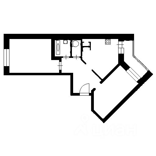 Планировка этой квартиры по данным Циан