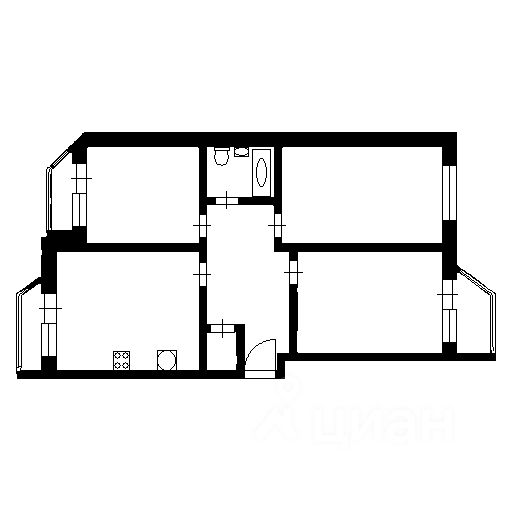 Планировка этой квартиры по данным Циан