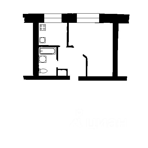 Планировка этой квартиры по данным Циан