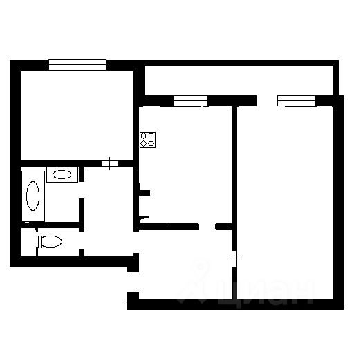 Планировка этой квартиры по данным Циан