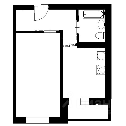 Планировка этой квартиры по данным Циан