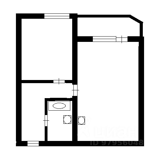 Планировка этой квартиры по данным Циан