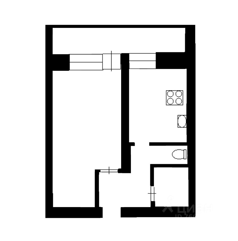 Планировка этой квартиры по данным Циан