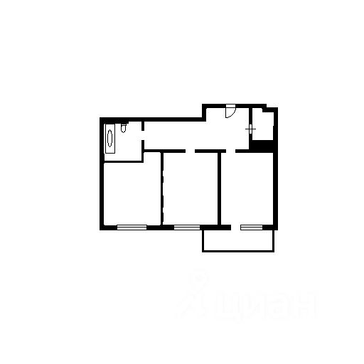 Планировка этой квартиры по данным Циан
