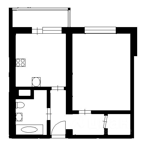Планировка этой квартиры по данным Циан