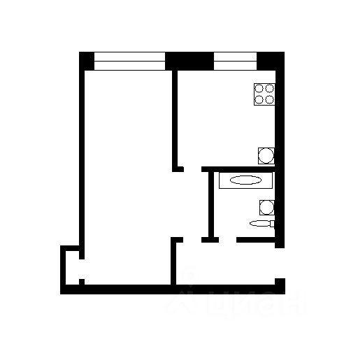 Планировка этой квартиры по данным Циан