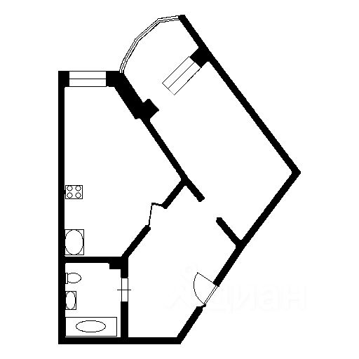 Планировка этой квартиры по данным Циан