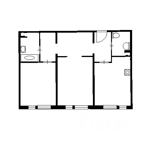 Планировка этой квартиры по данным Циан