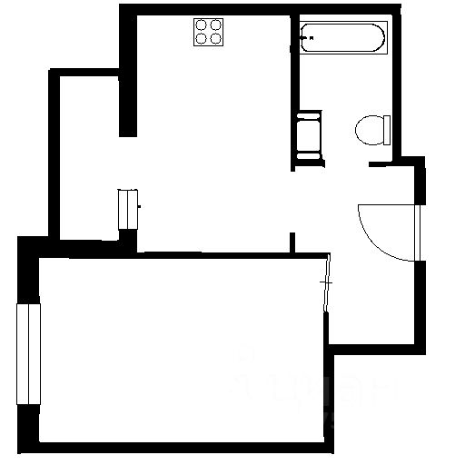 Планировка этой квартиры по данным Циан