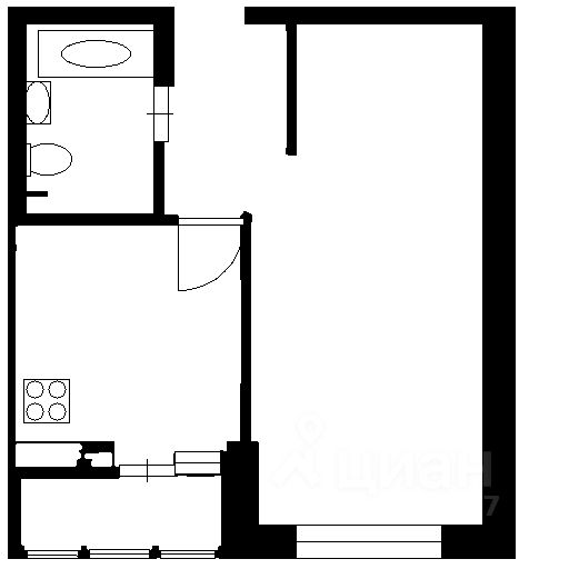 Планировка этой квартиры по данным Циан