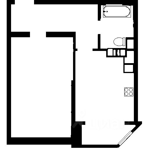 Планировка этой квартиры по данным Циан