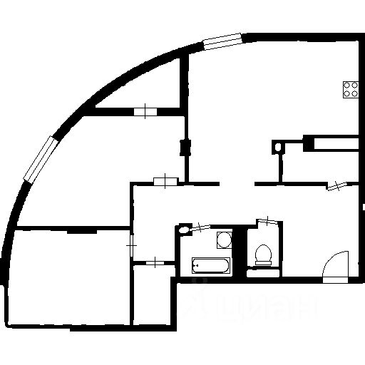 Планировка этой квартиры по данным Циан